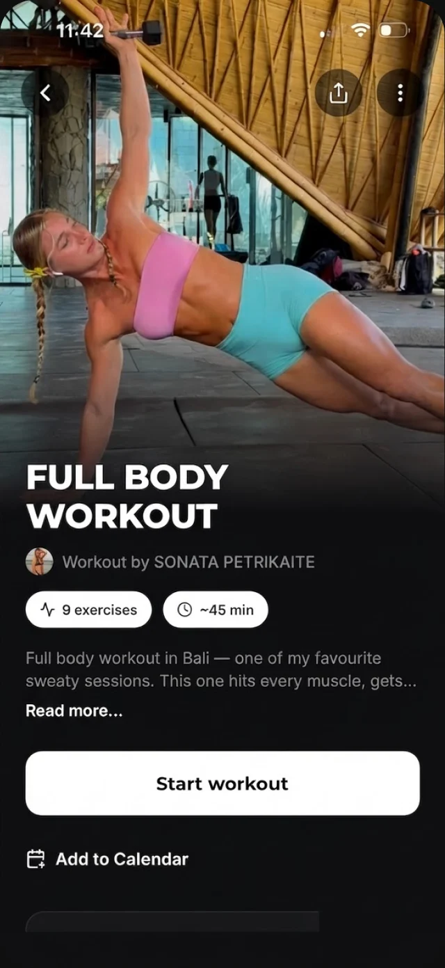 Sonata Petrikaite's Full Body Workout, ready to start